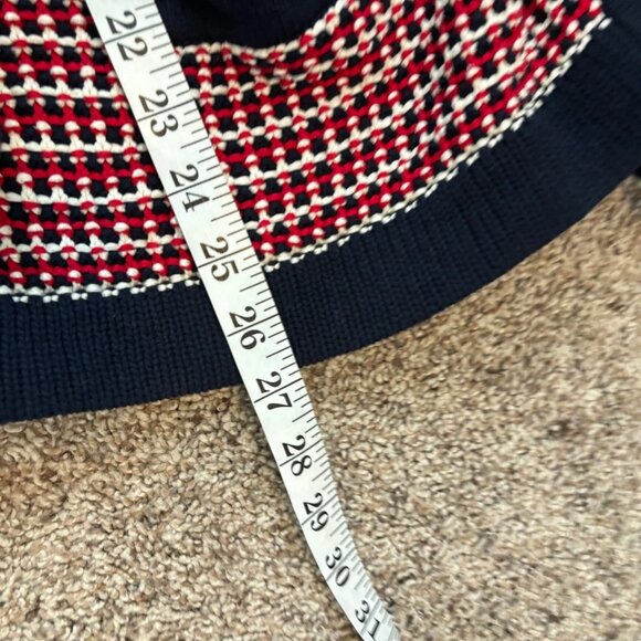 Talbots Women’s Red Tweed Knit Boxy Cardigan Sz XL Americana Cotton Festive - Picture 5 of 7